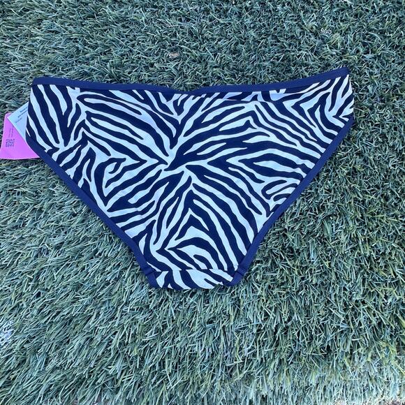 NWT Kate Spade Black and White Zebra Print bikini bottom in Size M Mob Wife - Picture 3 of 4